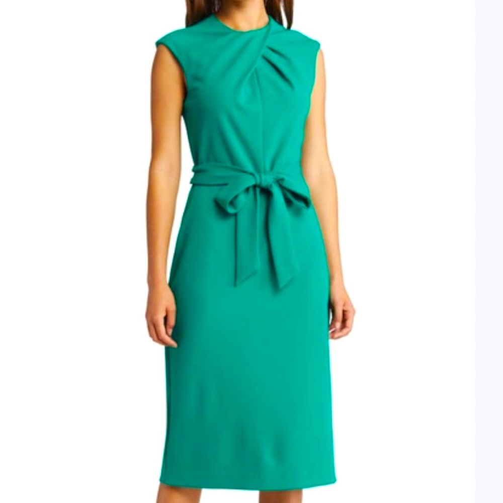Tahari ASL Green Sleeveless Dress Sz 2